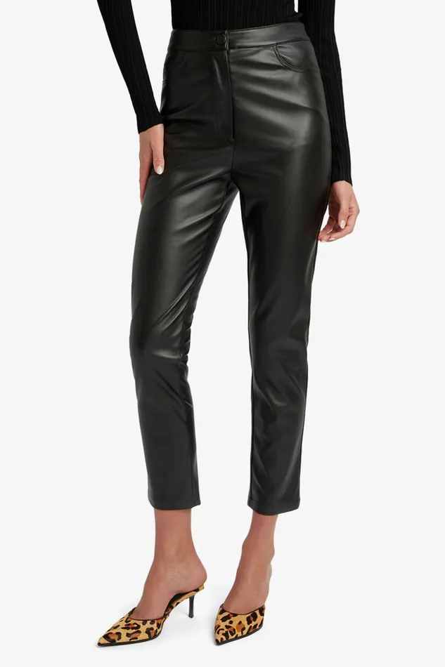 Women Bardot Pants Pearson Vegan Leather Pant In Black Black Women Bardot Pants Pearson Vegan Leather Pant In Black Black