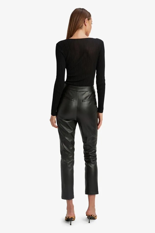 Women Bardot Pants Pearson Vegan Leather Pant In Black Black Women Bardot Pants Pearson Vegan Leather Pant In Black Black