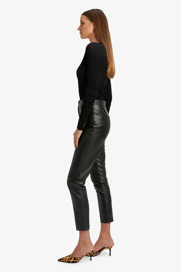 Women Bardot Pants Pearson Vegan Leather Pant In Black Black Women Bardot Pants Pearson Vegan Leather Pant In Black Black