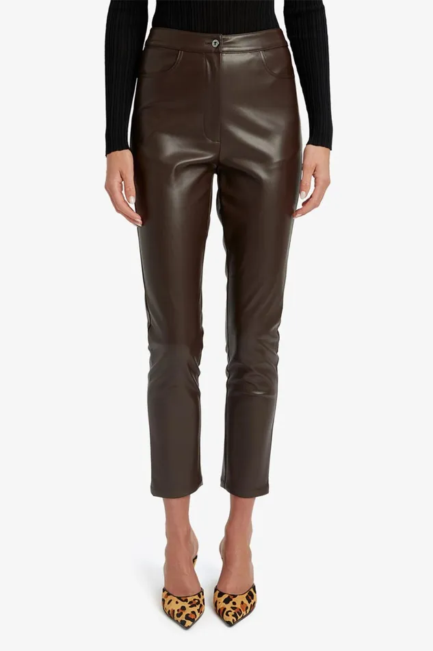 Women Bardot Pants Pearson Vegan Leather Pant In Dark Chocolate Dark Chocolate Women Bardot Pants Pearson Vegan Leather Pant In Dark Chocolate Dark Chocolate