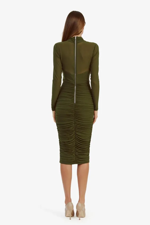 Women Bardot Party Dresses Aliyah Dress In Khaki Khaki Women Bardot Party Dresses Aliyah Dress In Khaki Khaki