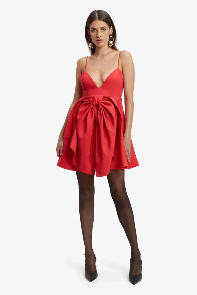 Women Bardot Party Dresses Annabelle Mini Dress In Fire Red Fire Red Women Bardot Party Dresses Annabelle Mini Dress In Fire Red Fire Red