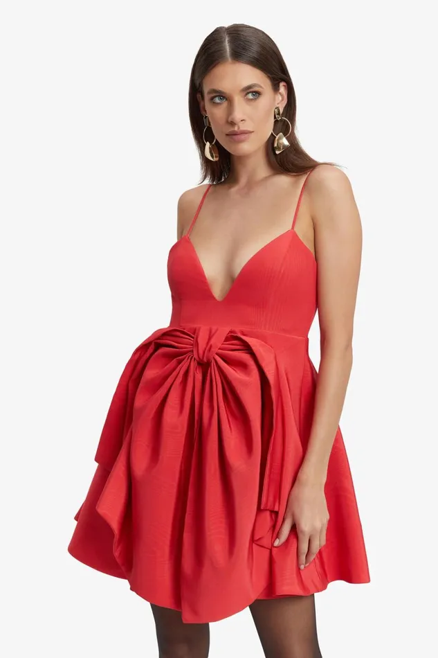 Women Bardot Party Dresses Annabelle Mini Dress In Fire Red Fire Red Women Bardot Party Dresses Annabelle Mini Dress In Fire Red Fire Red