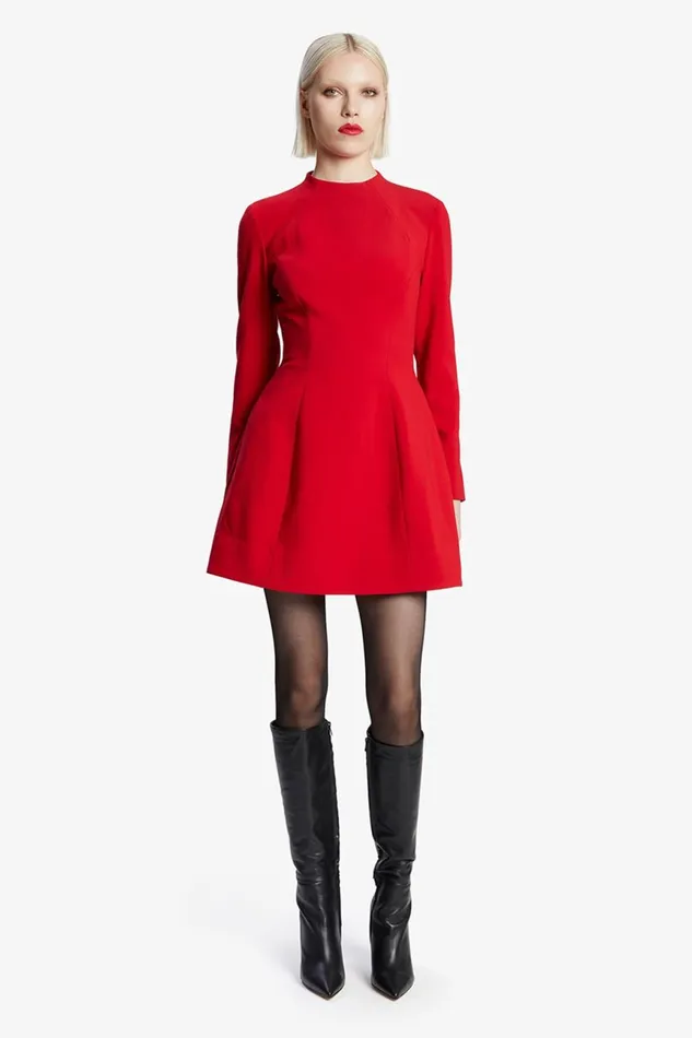 Women Bardot Party Dresses Delphi Long Sleeve Mini Dress In Deep Red Deep Red Women Bardot Party Dresses Delphi Long Sleeve Mini Dress In Deep Red Deep Red
