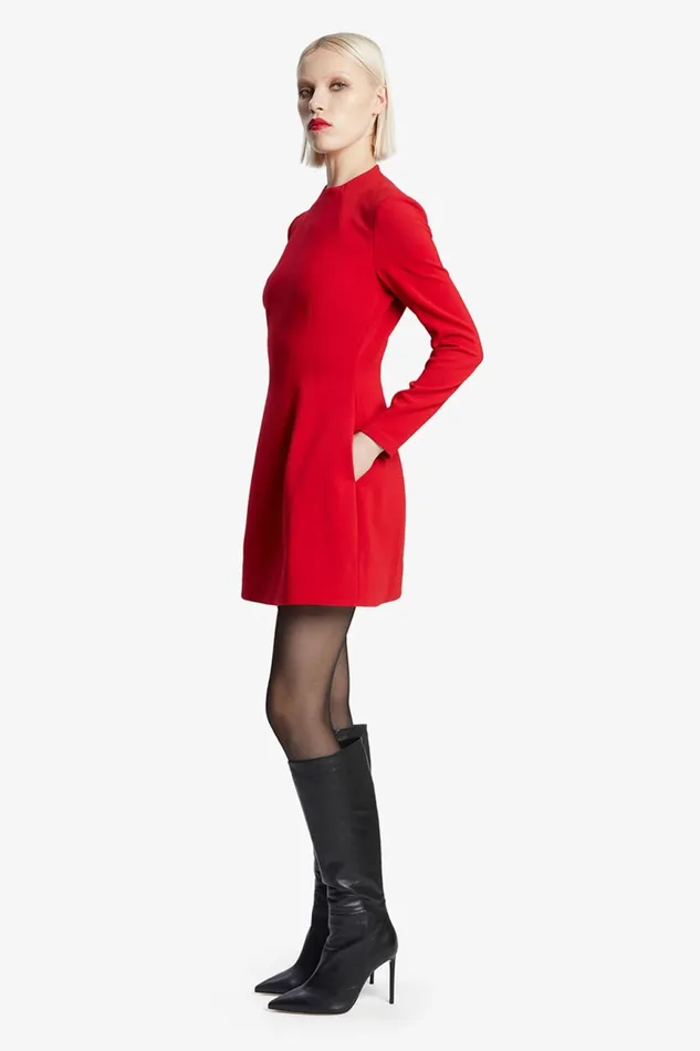 Women Bardot Party Dresses Delphi Long Sleeve Mini Dress In Deep Red Deep Red Women Bardot Party Dresses Delphi Long Sleeve Mini Dress In Deep Red Deep Red