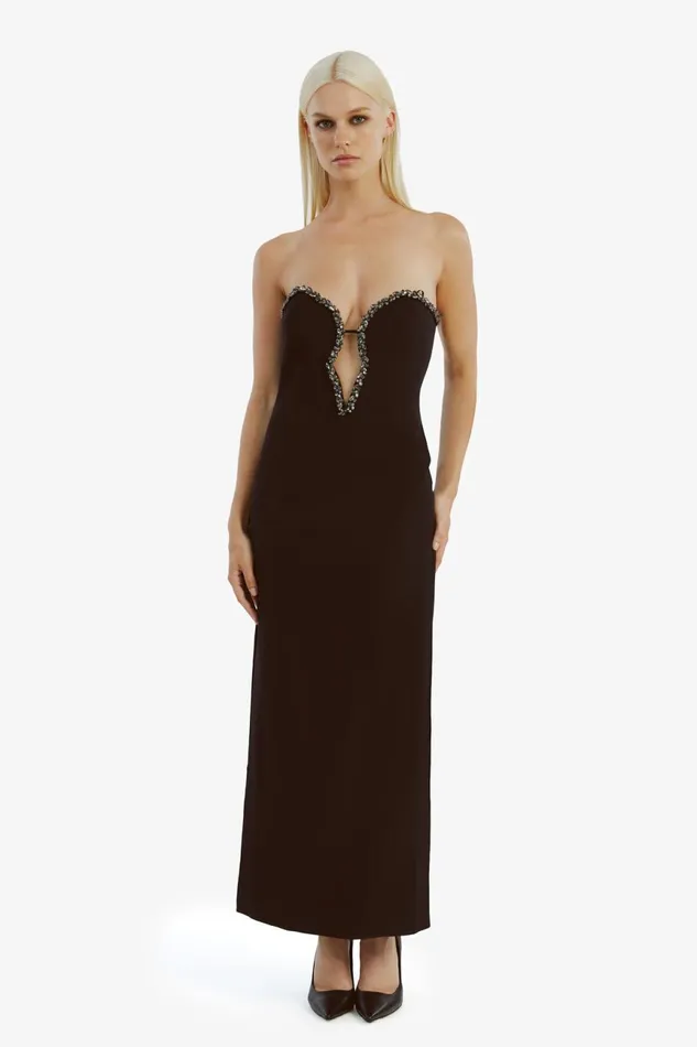 Women Bardot Party Dresses Eleni Diamante Midi Dress In Black Black Women Bardot Party Dresses Eleni Diamante Midi Dress In Black Black
