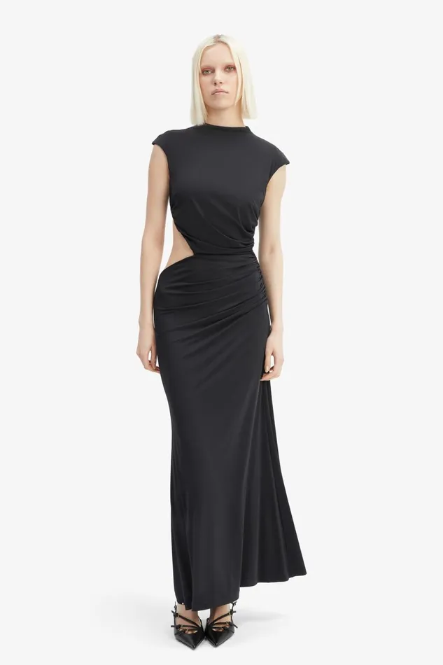 Women Bardot Party Dresses Emery Cut Out Maxi Dress In Black Black Women Bardot Party Dresses Emery Cut Out Maxi Dress In Black Black