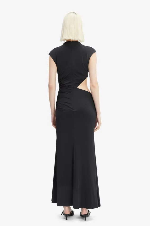 Women Bardot Party Dresses Emery Cut Out Maxi Dress In Black Black Women Bardot Party Dresses Emery Cut Out Maxi Dress In Black Black