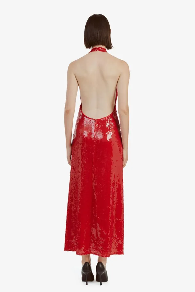 Women Bardot Party Dresses Freja Sequin Midi Dress In Deep Red Deep Red Women Bardot Party Dresses Freja Sequin Midi Dress In Deep Red Deep Red