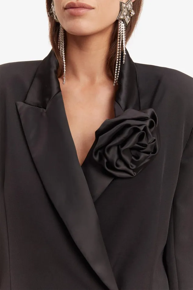 Women Bardot Party Dresses Joelle Tuxedo Dress In Black Black Women Bardot Party Dresses Joelle Tuxedo Dress In Black Black