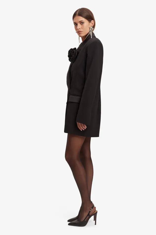 Women Bardot Party Dresses Joelle Tuxedo Dress In Black Black Women Bardot Party Dresses Joelle Tuxedo Dress In Black Black
