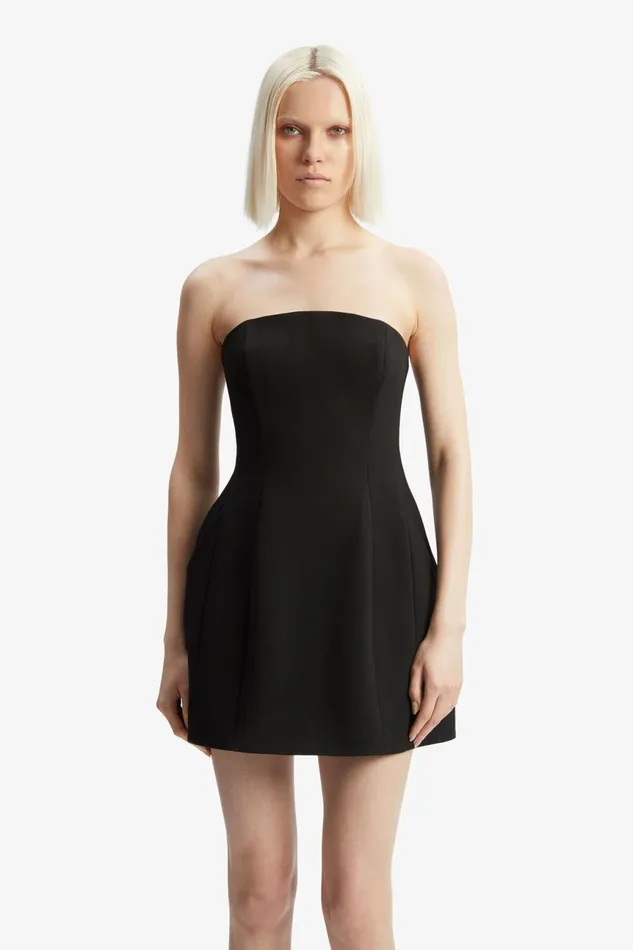 Women Bardot Party Dresses Karoline Hourglass Mini Dress In Black Black Women Bardot Party Dresses Karoline Hourglass Mini Dress In Black Black