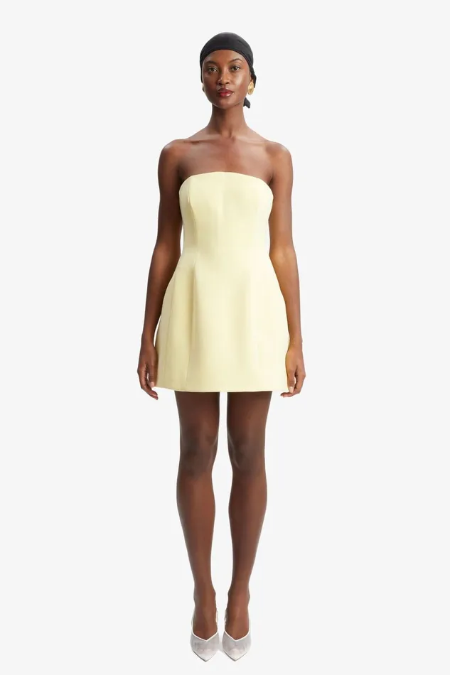 Women Bardot Party Dresses Karoline Hourglass Mini Dress In Canary Yellow Canary Yellow Women Bardot Party Dresses Karoline Hourglass Mini Dress In Canary Yellow Canary Yellow