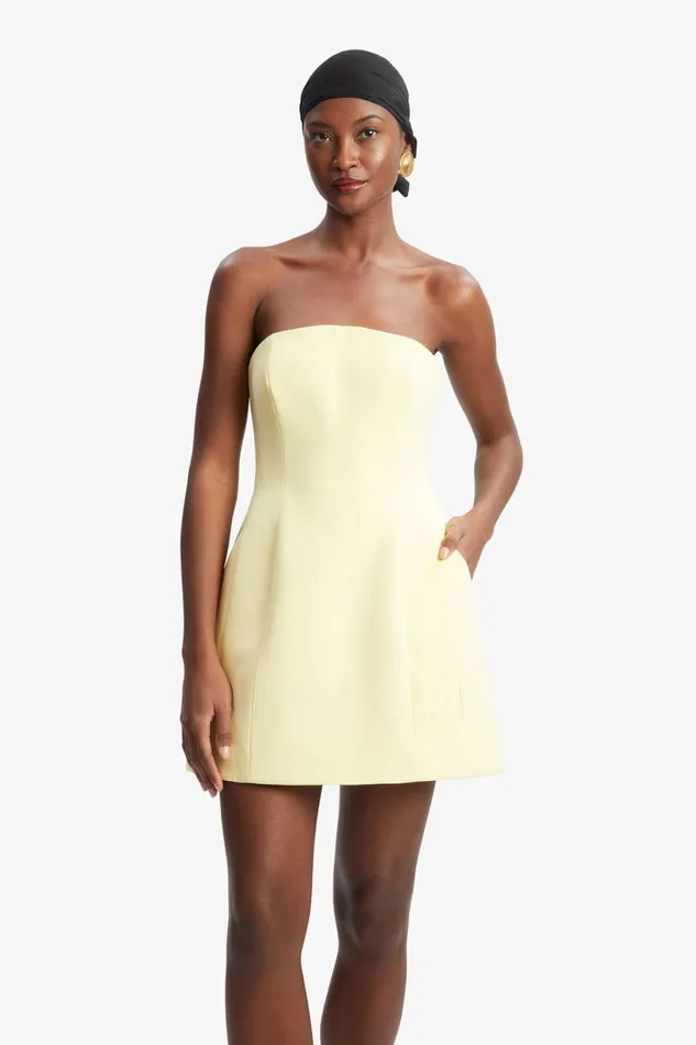 Women Bardot Party Dresses Karoline Hourglass Mini Dress In Canary Yellow Canary Yellow Women Bardot Party Dresses Karoline Hourglass Mini Dress In Canary Yellow Canary Yellow