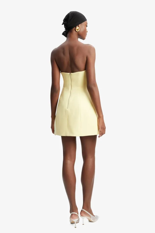 Women Bardot Party Dresses Karoline Hourglass Mini Dress In Canary Yellow Canary Yellow Women Bardot Party Dresses Karoline Hourglass Mini Dress In Canary Yellow Canary Yellow