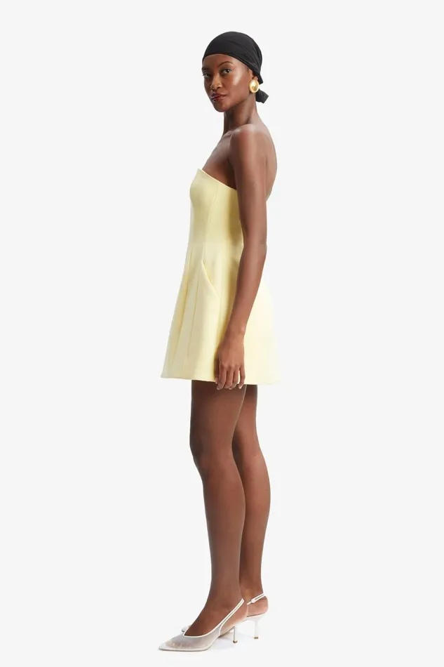 Women Bardot Party Dresses Karoline Hourglass Mini Dress In Canary Yellow Canary Yellow Women Bardot Party Dresses Karoline Hourglass Mini Dress In Canary Yellow Canary Yellow