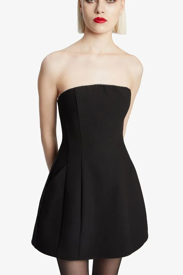 Women Bardot Party Dresses Karoline Trim Hourglass Dress In Black Black Women Bardot Party Dresses Karoline Trim Hourglass Dress In Black Black