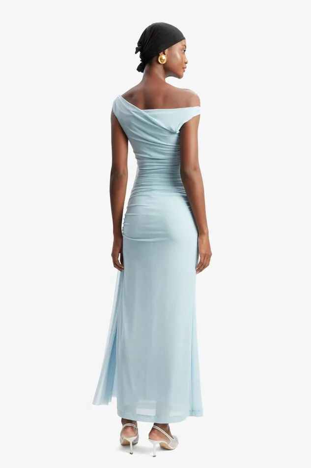 Women Bardot Party Dresses Layana Asym Maxi Dress In Light Blue Light Blue Women Bardot Party Dresses Layana Asym Maxi Dress In Light Blue Light Blue