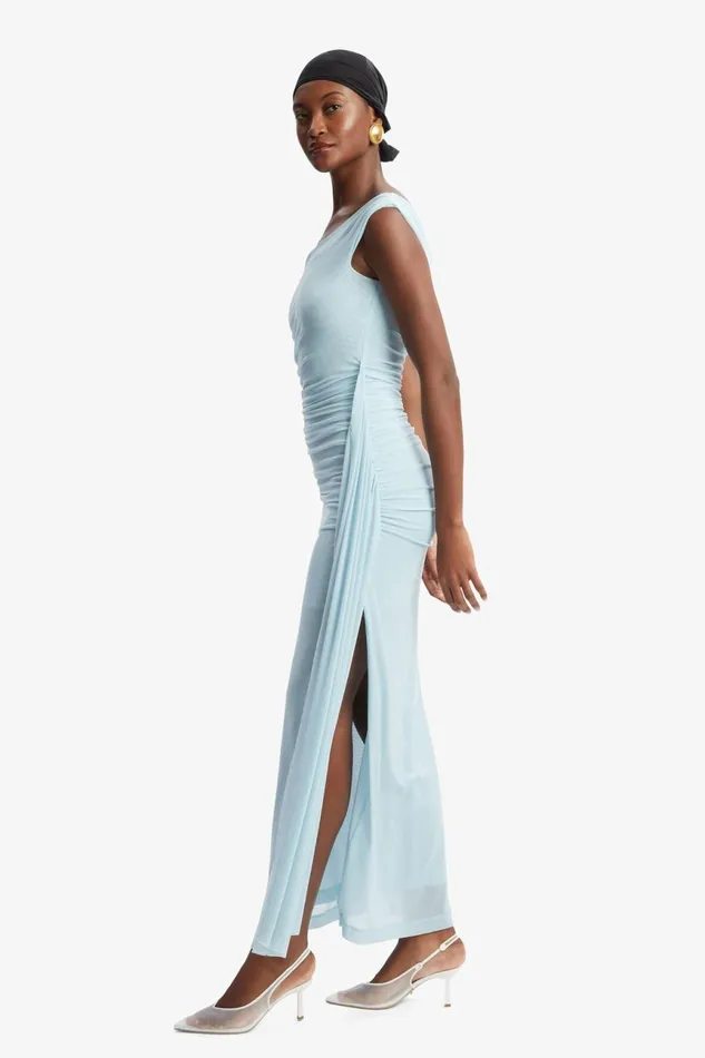 Women Bardot Party Dresses Layana Asym Maxi Dress In Light Blue Light Blue Women Bardot Party Dresses Layana Asym Maxi Dress In Light Blue Light Blue