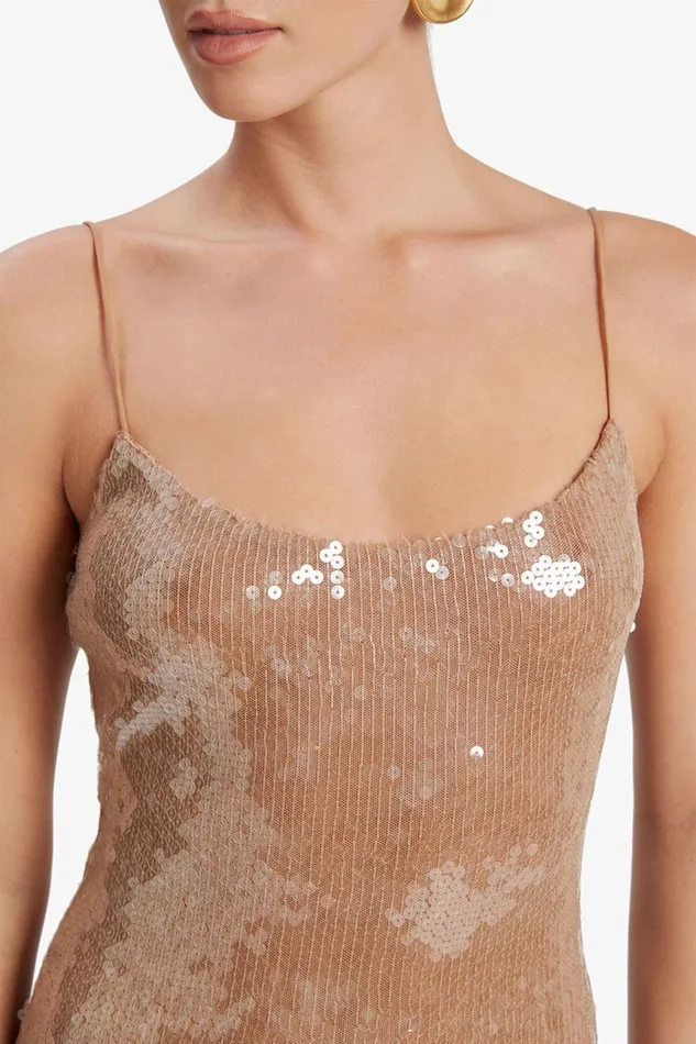 Women Bardot Party Dresses Ramira Sequin Maxi Dress In Nude Nude Women Bardot Party Dresses Ramira Sequin Maxi Dress In Nude Nude