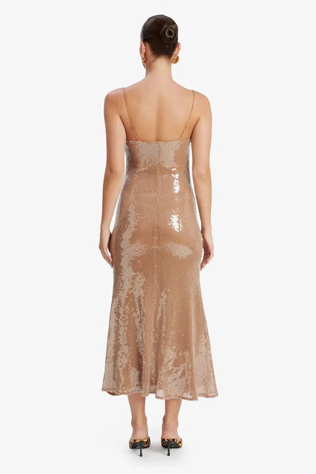 Women Bardot Party Dresses Ramira Sequin Maxi Dress In Nude Nude Women Bardot Party Dresses Ramira Sequin Maxi Dress In Nude Nude