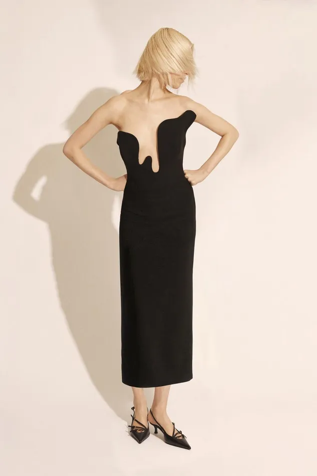 Women Bardot Party Dresses Rosalyn Midi Dress In Black Black