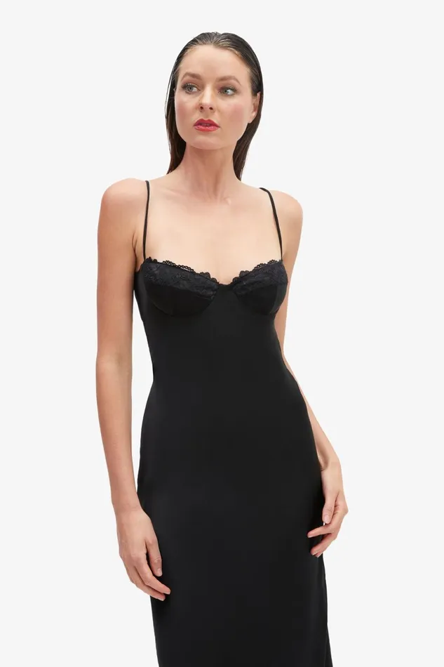 Women Bardot Party Dresses Sabina Midi Dress In Black Black Women Bardot Party Dresses Sabina Midi Dress In Black Black