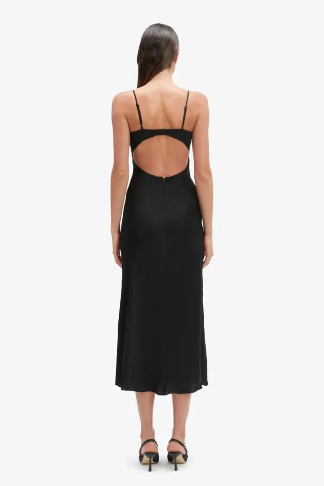 Women Bardot Party Dresses Sabina Midi Dress In Black Black Women Bardot Party Dresses Sabina Midi Dress In Black Black