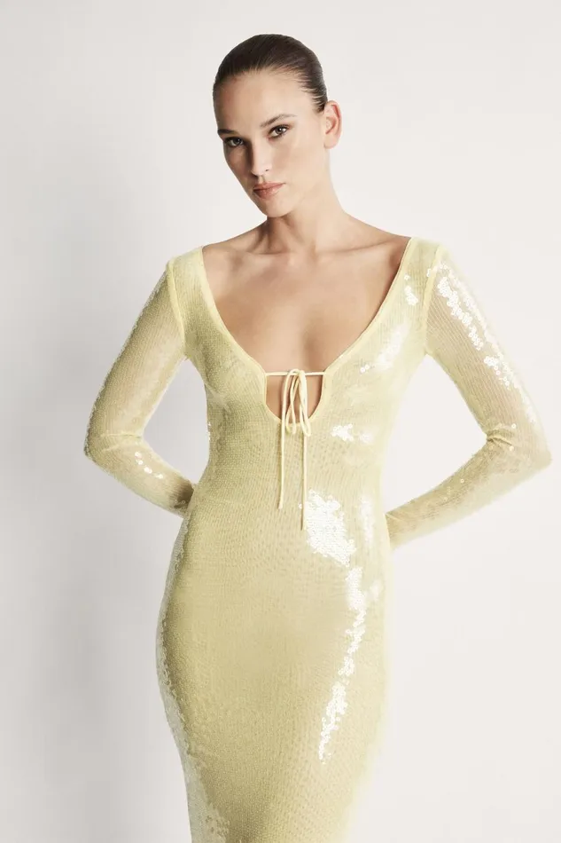 Women Bardot Party Dresses Verona Sequin Maxi Dress In Canary Yellow Canary Yellow Women Bardot Party Dresses Verona Sequin Maxi Dress In Canary Yellow Canary Yellow