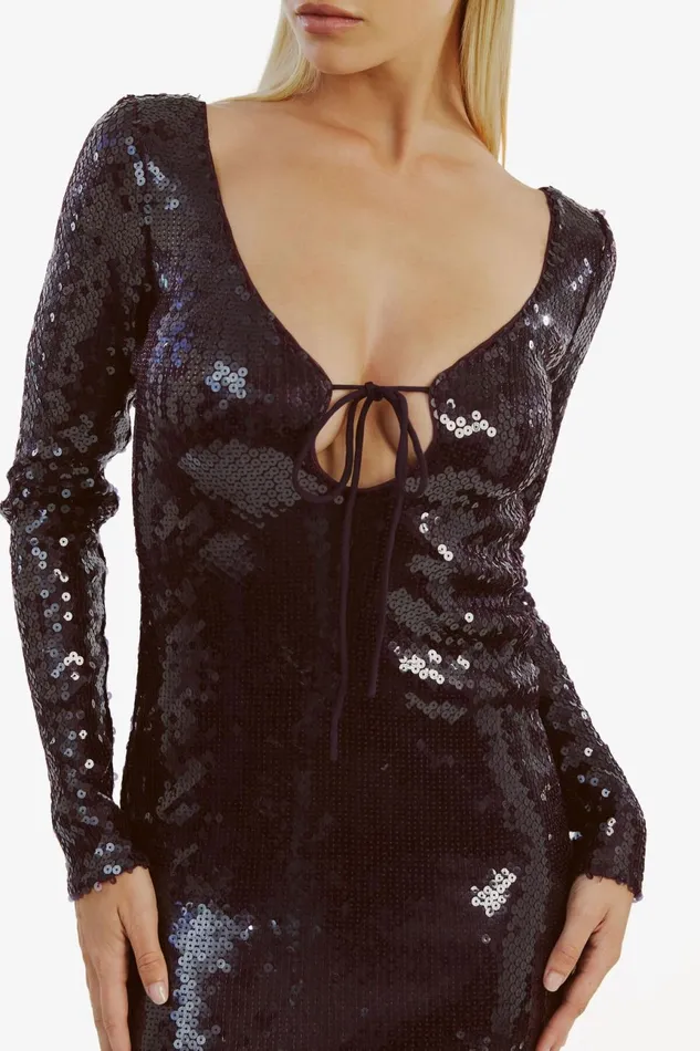 Women Bardot Party Dresses Verona Sequin Maxi Dress In Purple Purple Women Bardot Party Dresses Verona Sequin Maxi Dress In Purple Purple