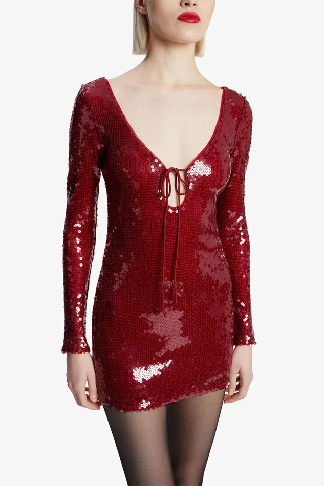 Women Bardot Party Dresses Verona Sequin Mini Dress In Deep Red Deep Red Women Bardot Party Dresses Verona Sequin Mini Dress In Deep Red Deep Red