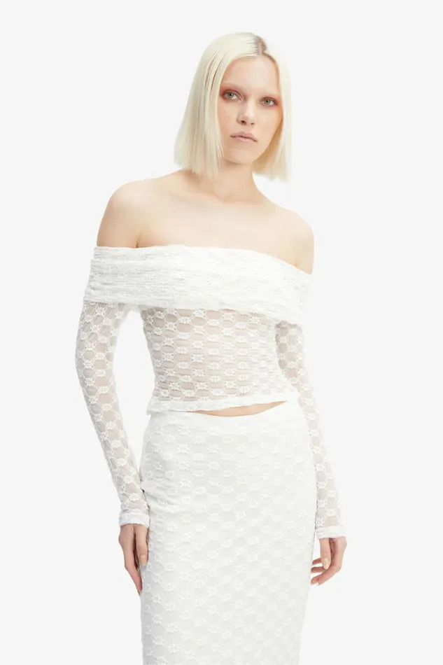 Women Bardot Party Tops Adoni Off The Shoulder Top In Orchid White Orchid White Women Bardot Party Tops Adoni Off The Shoulder Top In Orchid White Orchid White