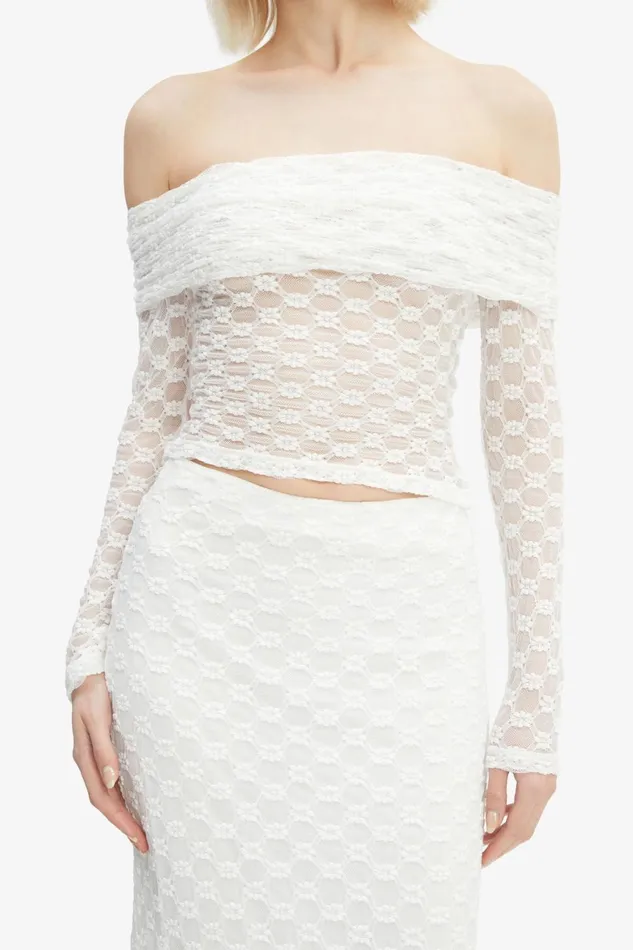 Women Bardot Party Tops Adoni Off The Shoulder Top In Orchid White Orchid White Women Bardot Party Tops Adoni Off The Shoulder Top In Orchid White Orchid White