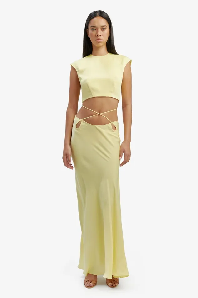 Women Bardot Party Tops Anya Satin Top In Canary Yellow Canary Yellow Women Bardot Party Tops Anya Satin Top In Canary Yellow Canary Yellow