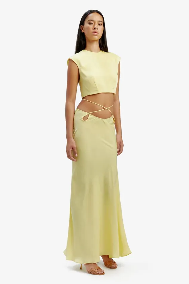 Women Bardot Party Tops Anya Satin Top In Canary Yellow Canary Yellow Women Bardot Party Tops Anya Satin Top In Canary Yellow Canary Yellow