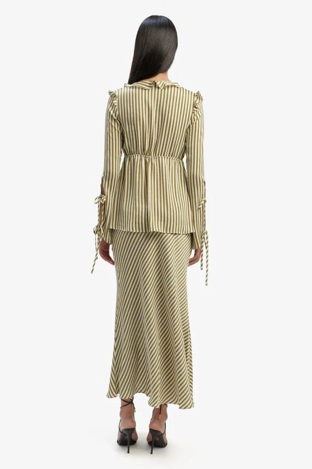 Women Bardot Party Tops Dhalia Frill Blouse In Green Str Green Str Women Bardot Party Tops Dhalia Frill Blouse In Green Str Green Str