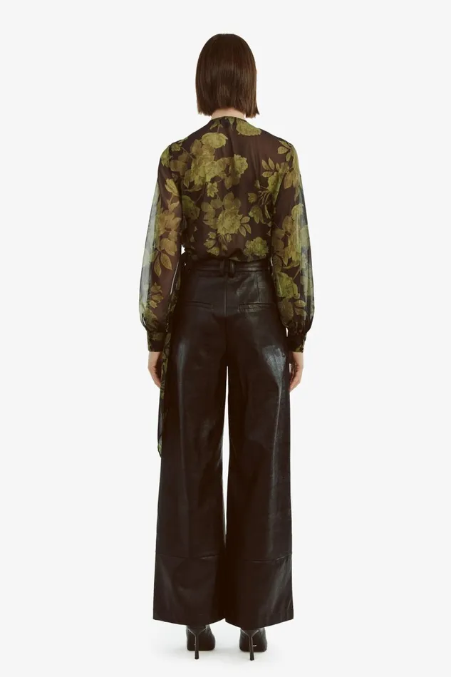 Women Bardot Party Tops Diana Wrap Top In Green Flo Green Flo Women Bardot Party Tops Diana Wrap Top In Green Flo Green Flo