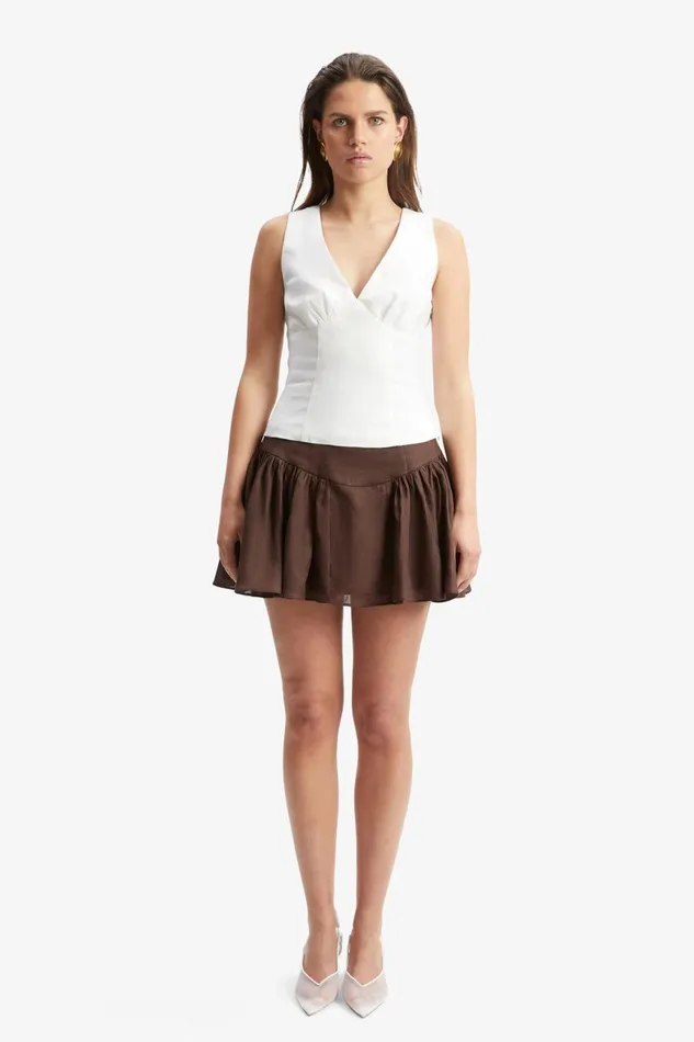 Women Bardot Party Tops Domenico Linen Top In Orchid White Orchid White Women Bardot Party Tops Domenico Linen Top In Orchid White Orchid White