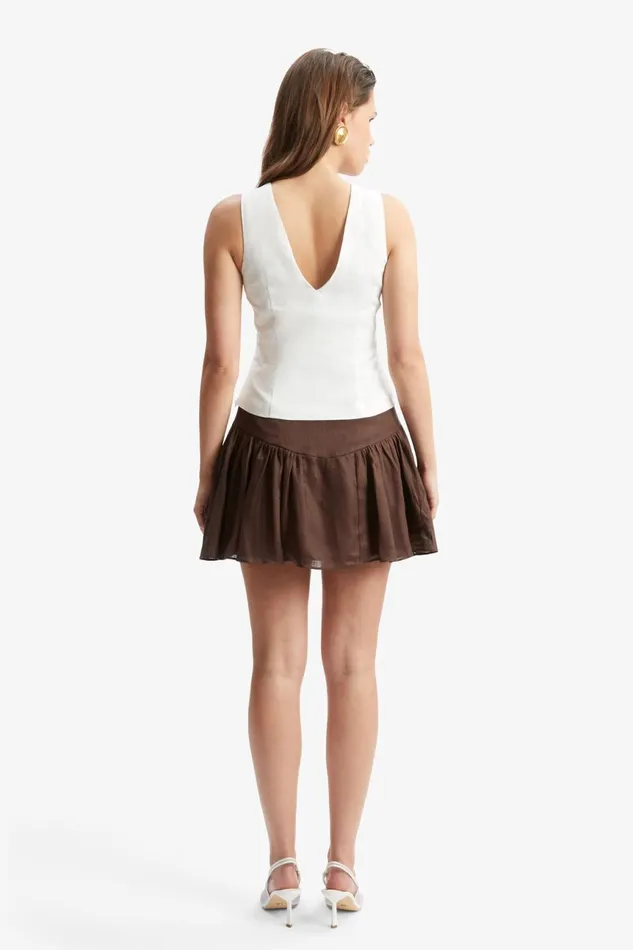 Women Bardot Party Tops Domenico Linen Top In Orchid White Orchid White Women Bardot Party Tops Domenico Linen Top In Orchid White Orchid White