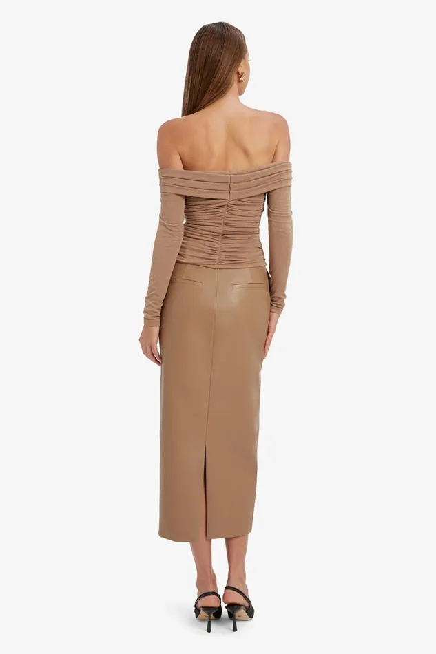 Women Bardot Party Tops Elsa Off The Shoudler Top In Taupe Taupe Women Bardot Party Tops Elsa Off The Shoudler Top In Taupe Taupe