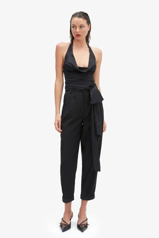 Women Bardot Party Tops Francine Cowl Neck Top In Black Black Women Bardot Party Tops Francine Cowl Neck Top In Black Black