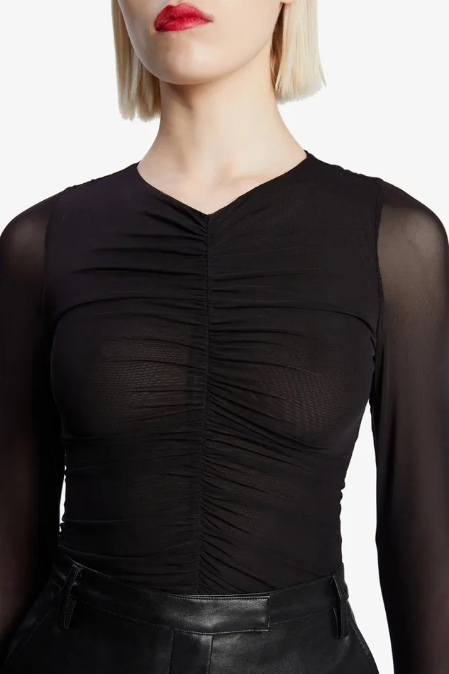 Women Bardot Party Tops Jaya Mesh Top In Black Black Women Bardot Party Tops Jaya Mesh Top In Black Black