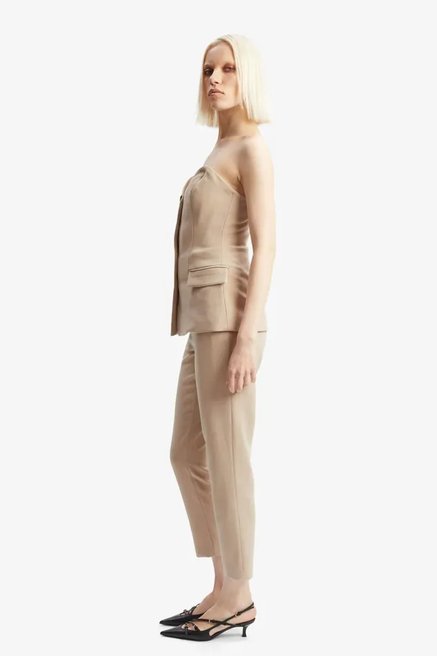 Women Bardot Party Tops Kylian Button Front Top In Tan Tan Women Bardot Party Tops Kylian Button Front Top In Tan Tan