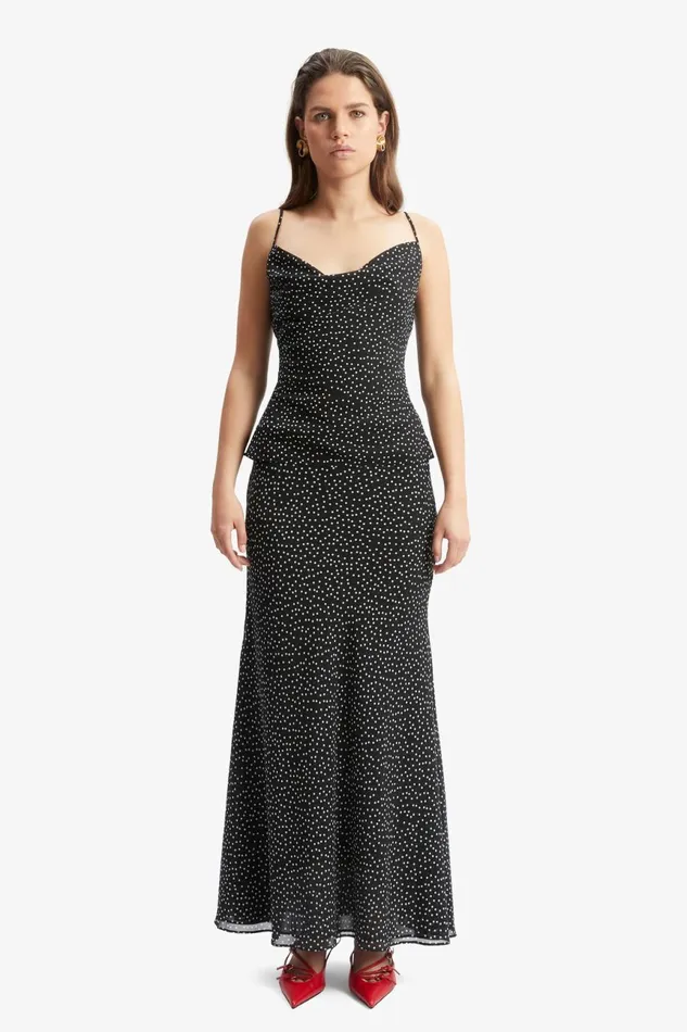 Women Bardot Party Tops Monroe Cowl Neck Spot Cami In Black Spot Black Spot Women Bardot Party Tops Monroe Cowl Neck Spot Cami In Black Spot Black Spot