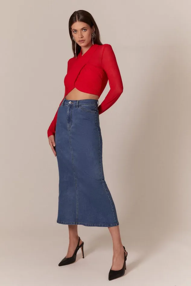 Women Bardot Shirts and Blouses Aliyah Top In Fire Red Fire Red