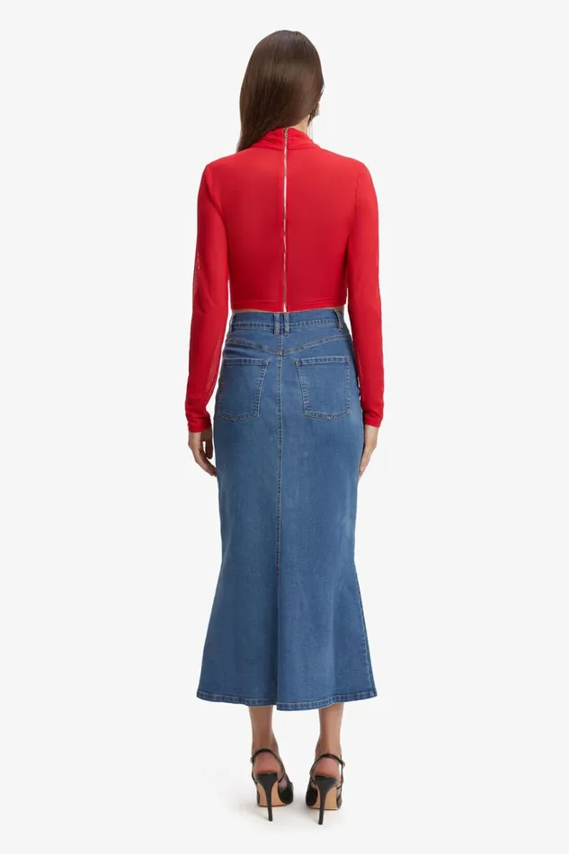 Women Bardot Shirts and Blouses Aliyah Top In Fire Red Fire Red