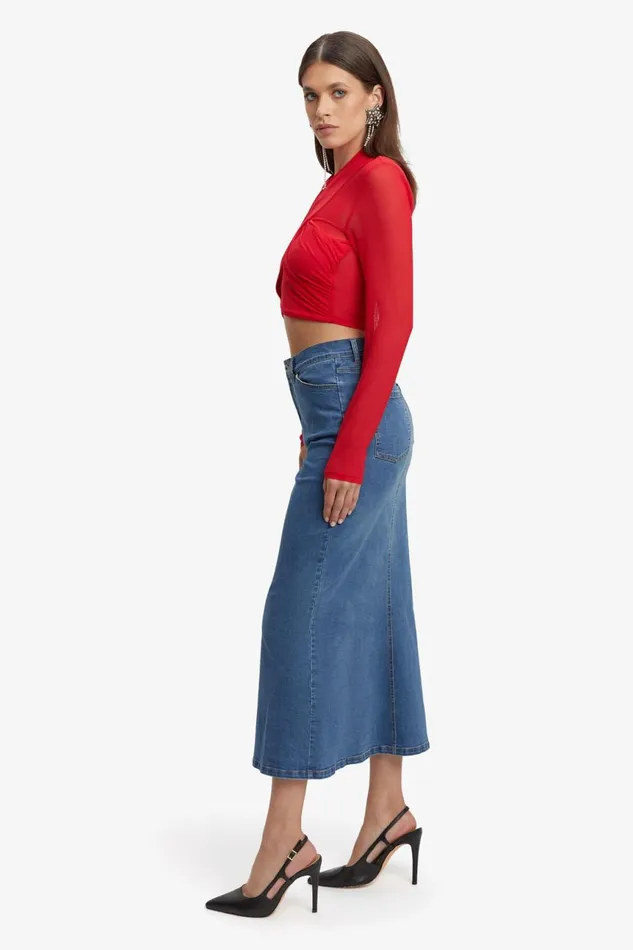 Women Bardot Shirts and Blouses Aliyah Top In Fire Red Fire Red