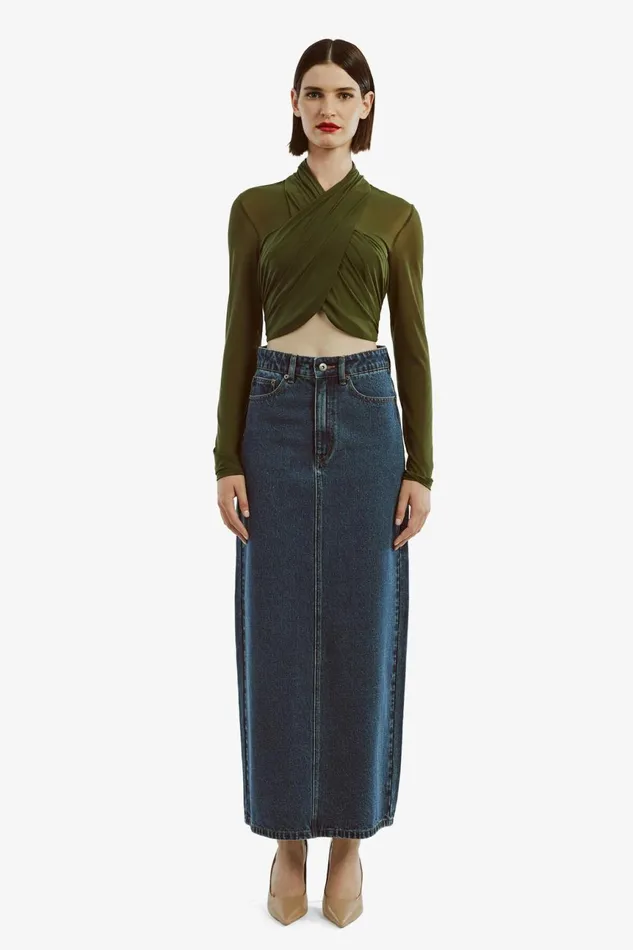 Women Bardot Shirts and Blouses Aliyah Top In Khaki Khaki