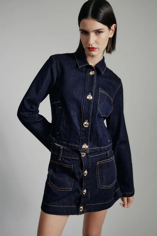 Women Bardot Shirts and Blouses Lorenzo Denim Shirt In Dark Dark