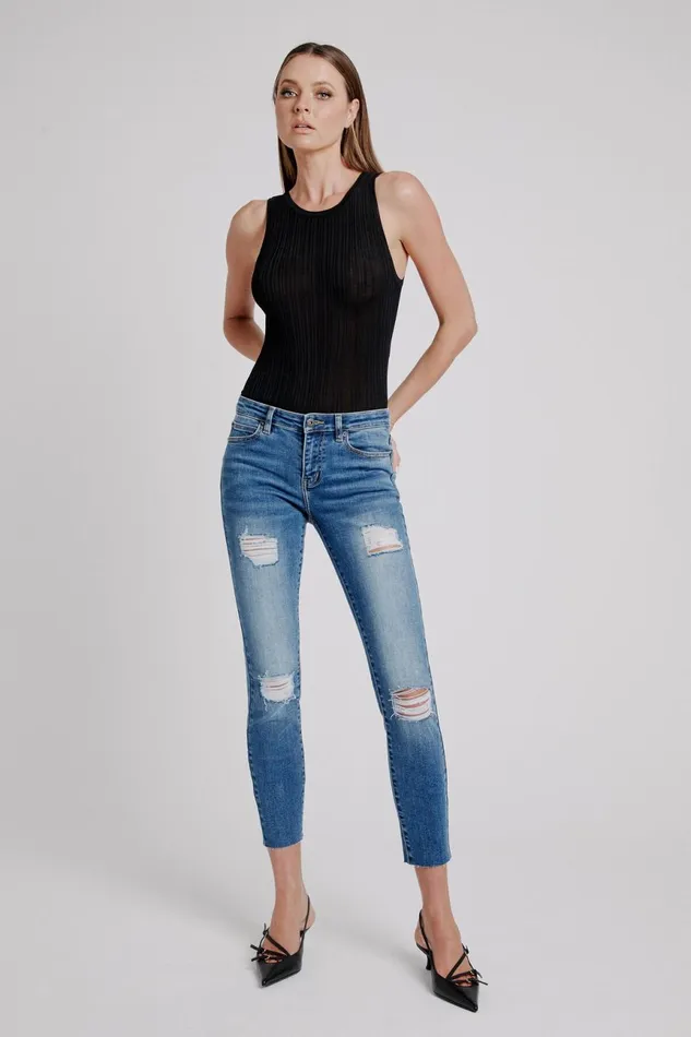 Women Bardot Skinny Jean Kate Trashed Hipster Jeans In Dark Vintage Dark Vintage Women Bardot Skinny Jean Kate Trashed Hipster Jeans In Dark Vintage Dark Vintage